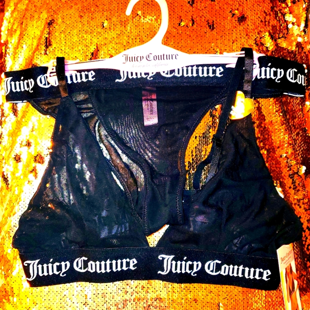 Juicy Couture mesh braletter & panty set L